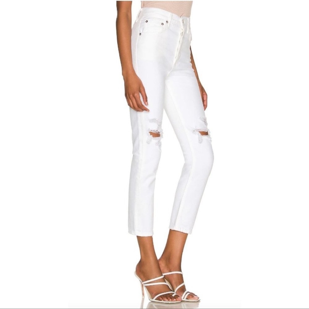 AGOLDE Riley High-Rise Cropped Jeans in Slant White 9a